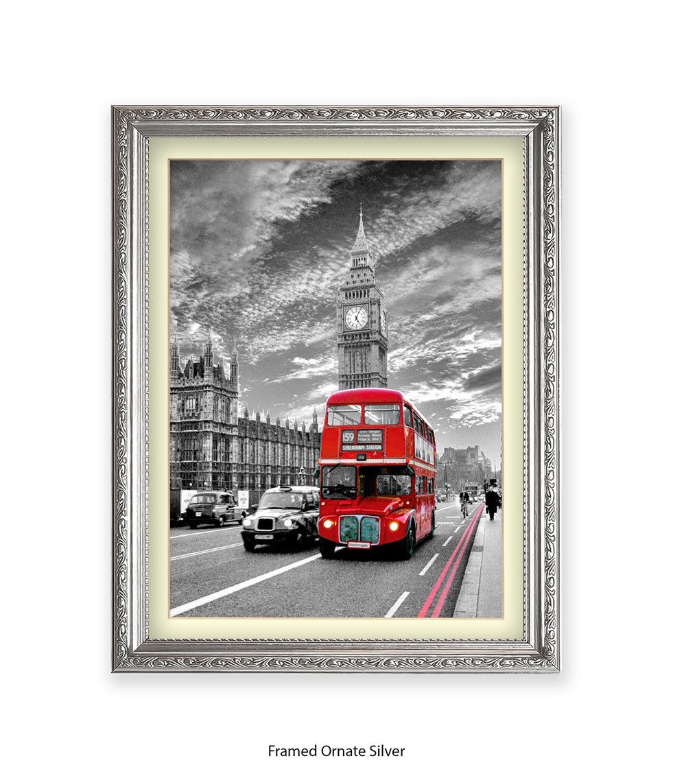 Big Ben Red Bus 159 Streatham Common Art Print