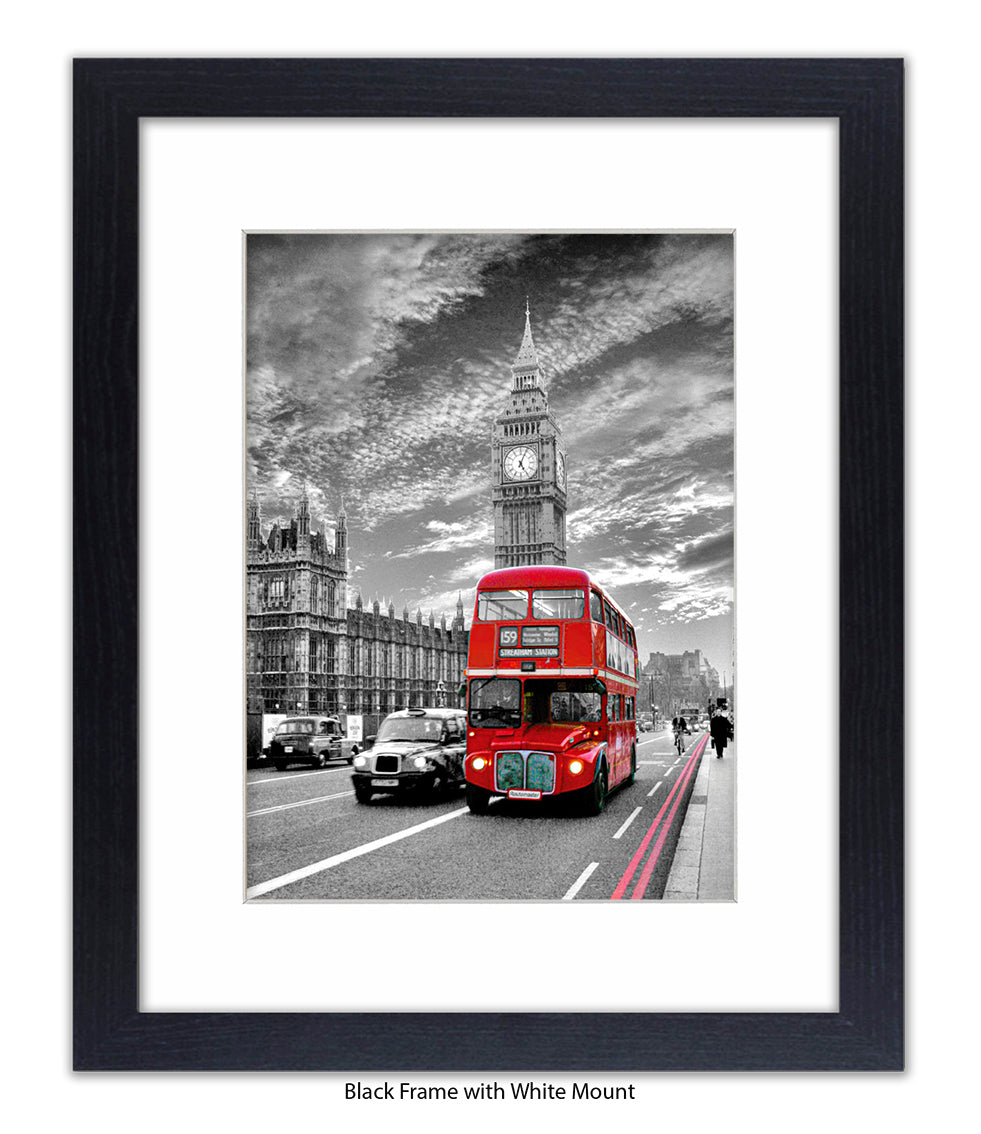 Big Ben Red Bus 159 Streatham Common Art Print