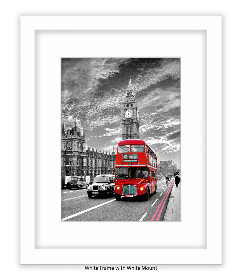 Big Ben Red Bus 159 Streatham Common Art Print