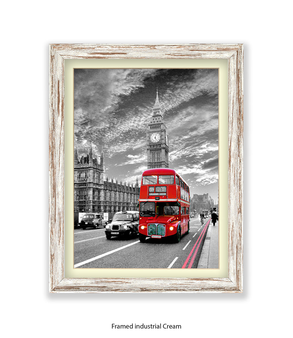 Big Ben Red Bus 159 Streatham Common Art Print