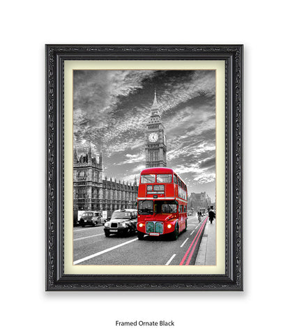 Big Ben Red Bus 159 Streatham Common Art Print