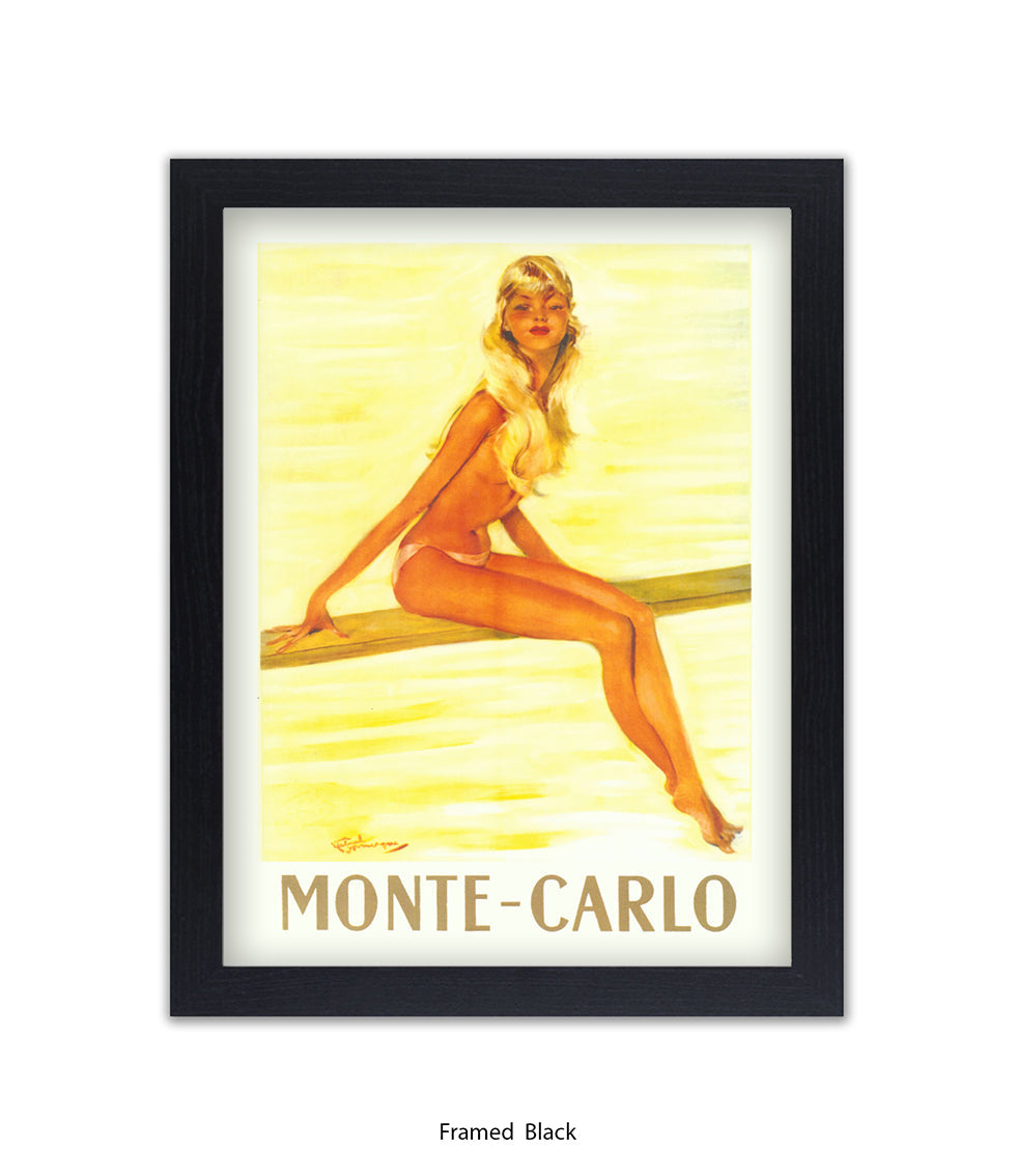 Monte Carlo Girl Sitting on Branch Art Print