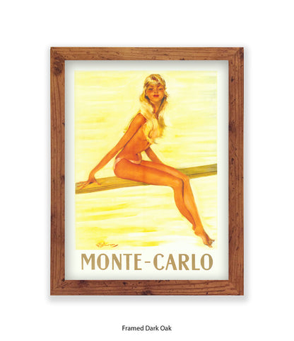 Monte Carlo Girl Sitting on Branch Art Print