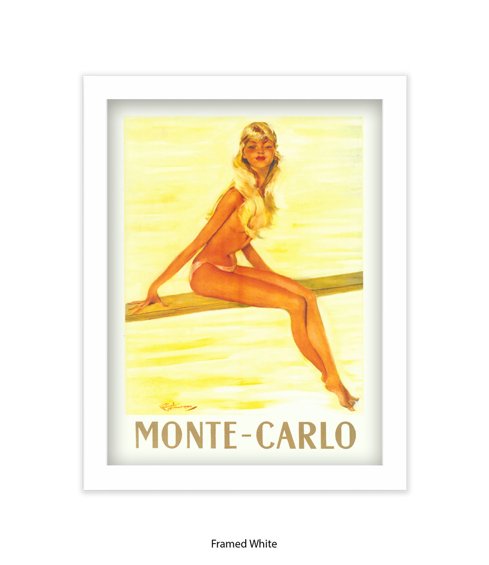 Monte Carlo Girl Sitting on Branch Art Print