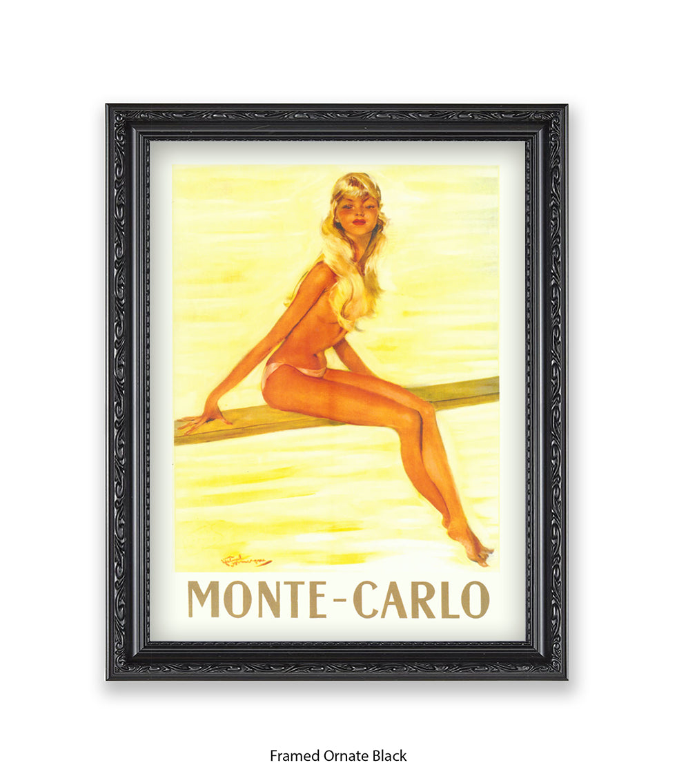 Monte Carlo Girl Sitting on Branch Art Print