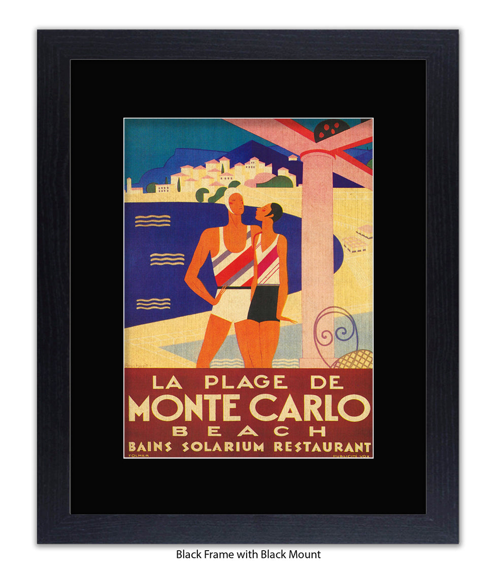 Monte Carlo La Plage De Art Print