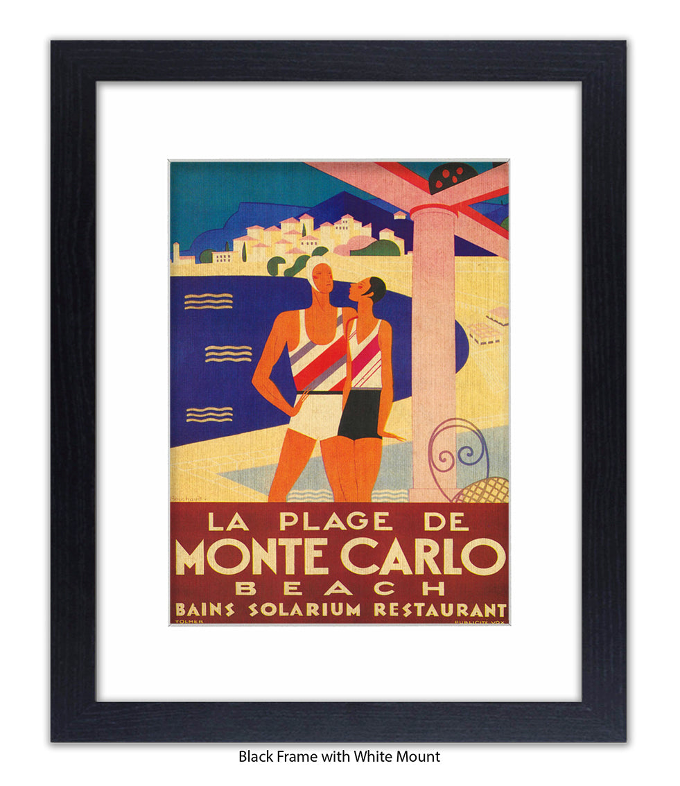 Monte Carlo La Plage De Art Print