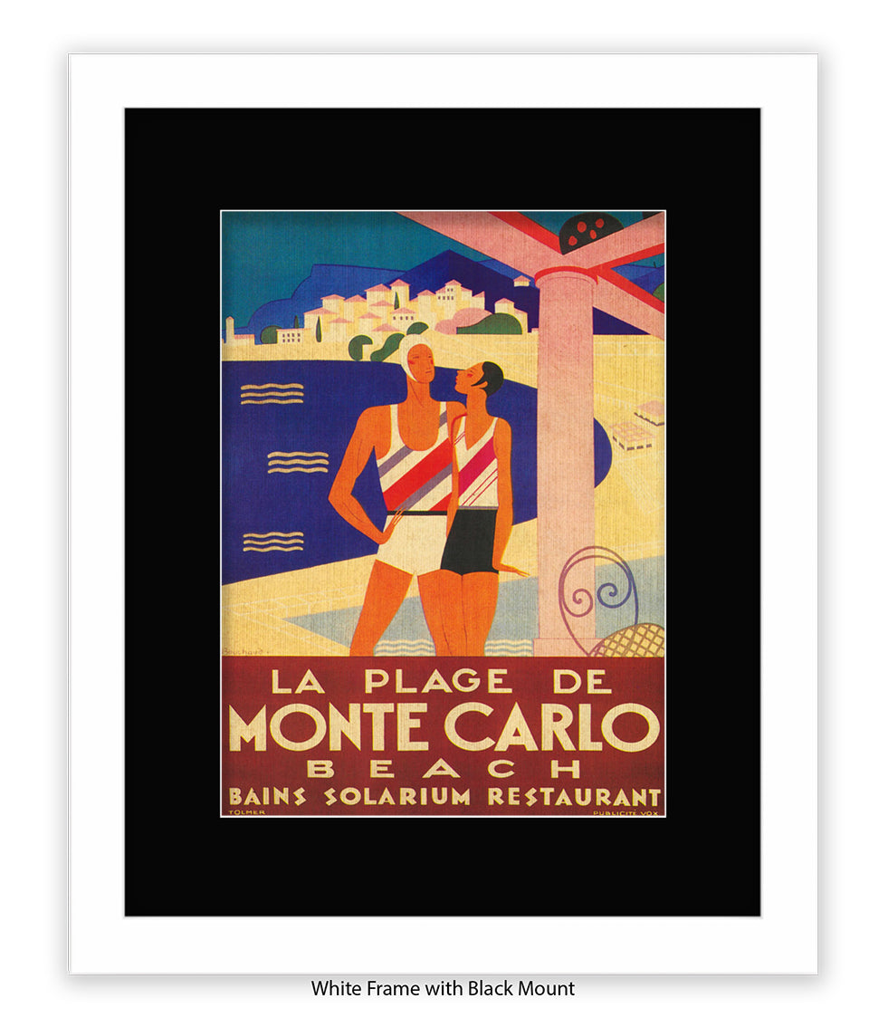 Monte Carlo La Plage De Art Print