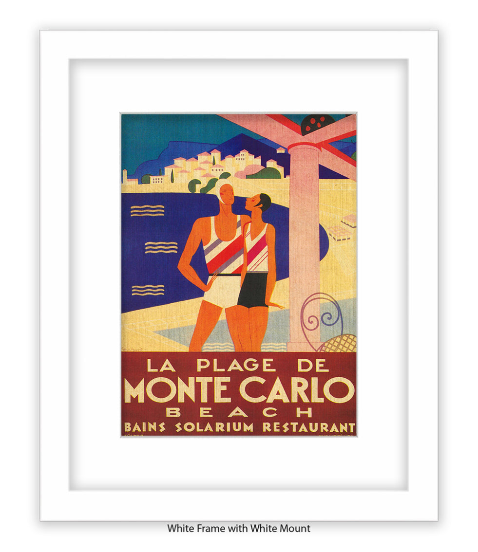 Monte Carlo La Plage De Art Print