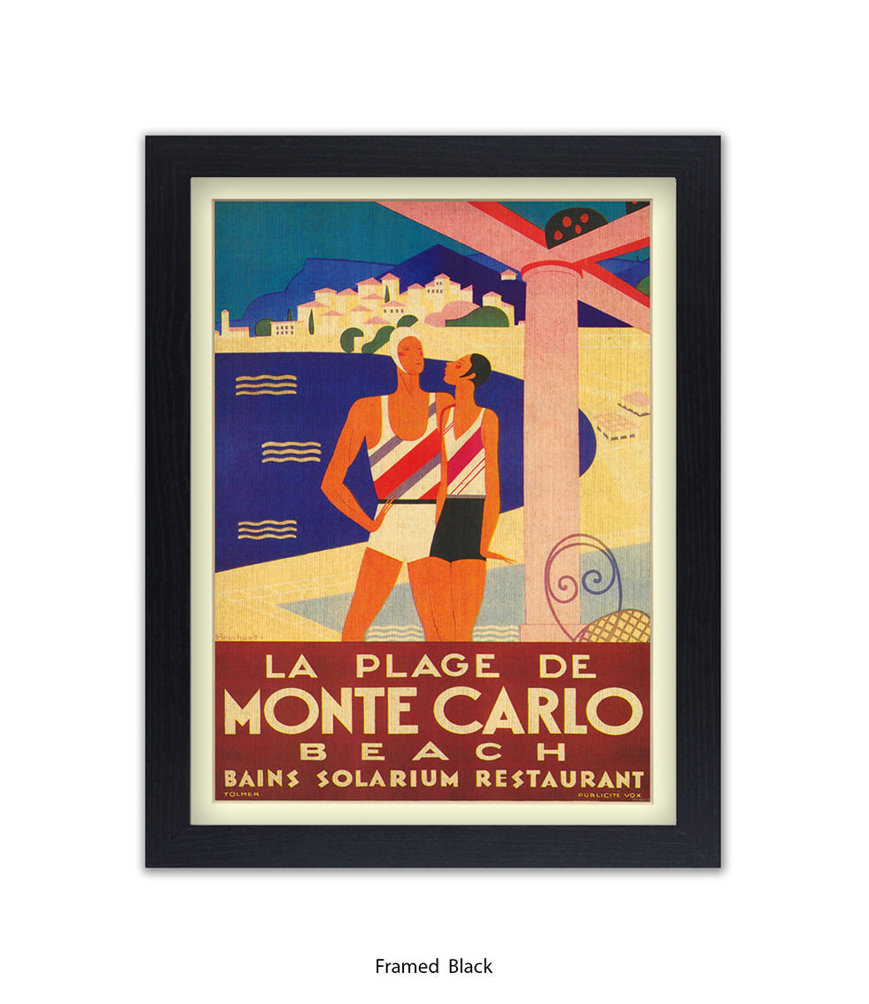 Monte Carlo La Plage De Art Print