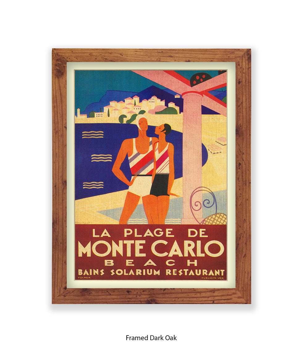 Monte Carlo La Plage De Art Print