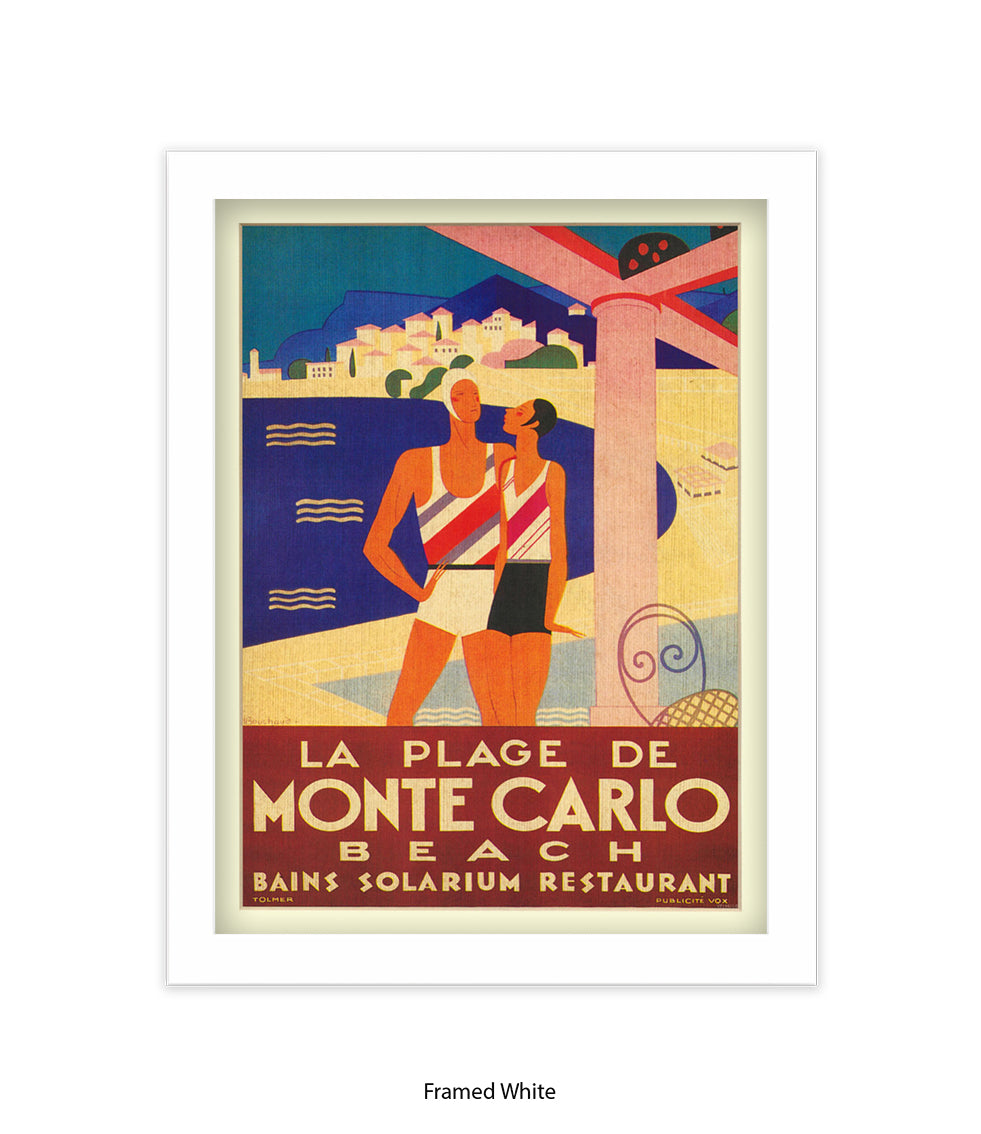 Monte Carlo La Plage De Art Print