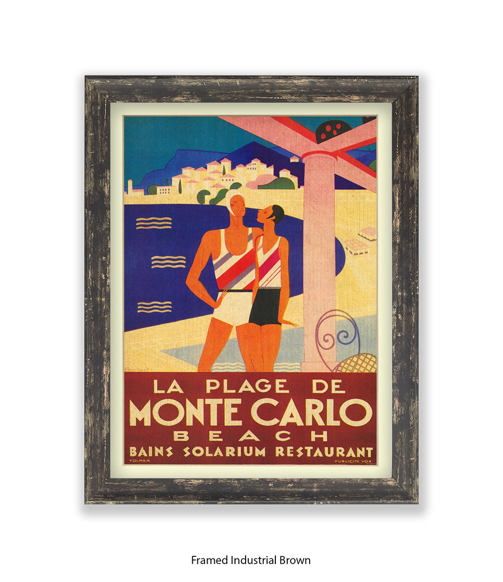 Monte Carlo La Plage De Art Print