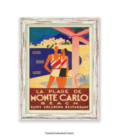 Monte Carlo La Plage De Art Print