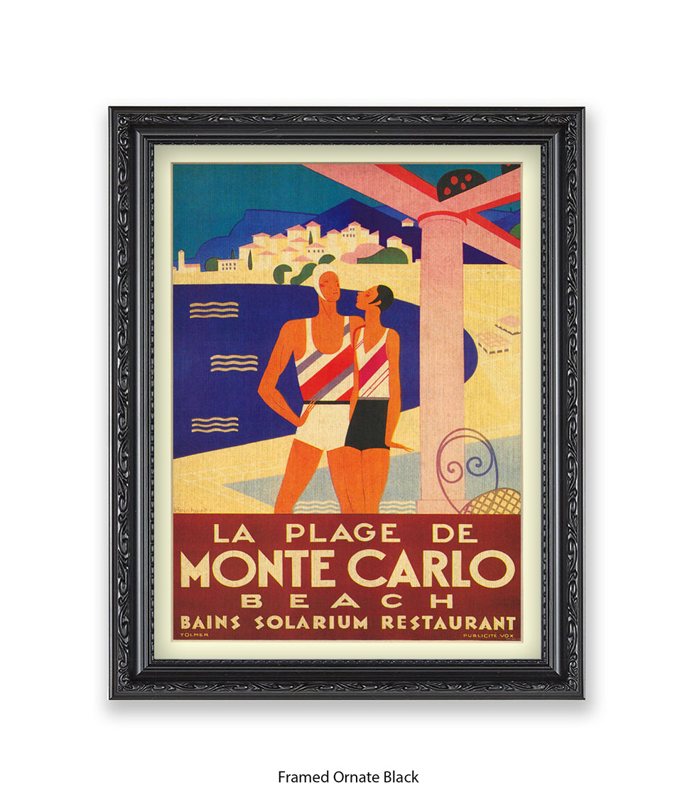 Monte Carlo La Plage De Art Print