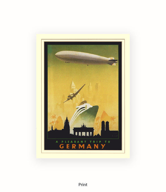 Germany Cityscape Zeppelin Art Print