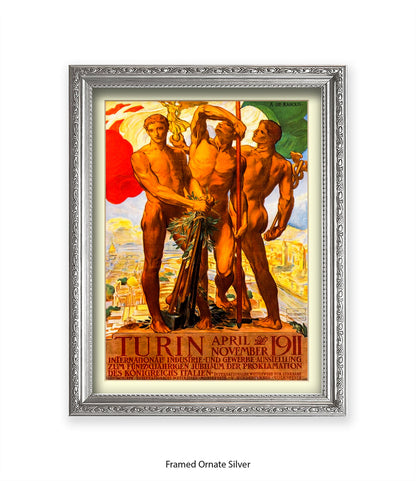 3 Statues - Int Expo Industry Turin April 1911 Art Print