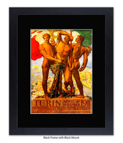 3 Statues - Int Expo Industry Turin April 1911 Art Print