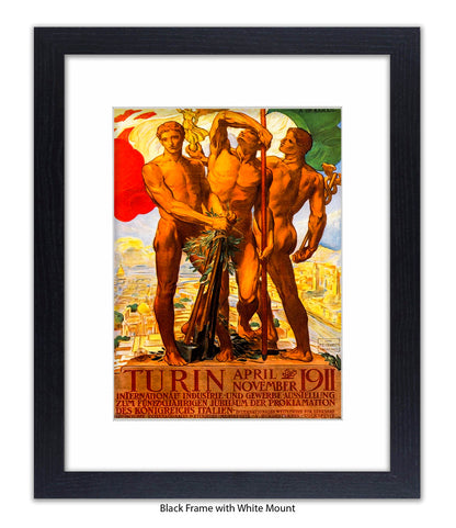 3 Statues - Int Expo Industry Turin April 1911 Art Print