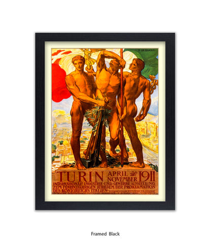 3 Statues - Int Expo Industry Turin April 1911 Art Print