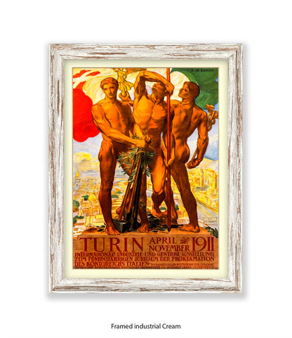 3 Statues - Int Expo Industry Turin April 1911 Art Print