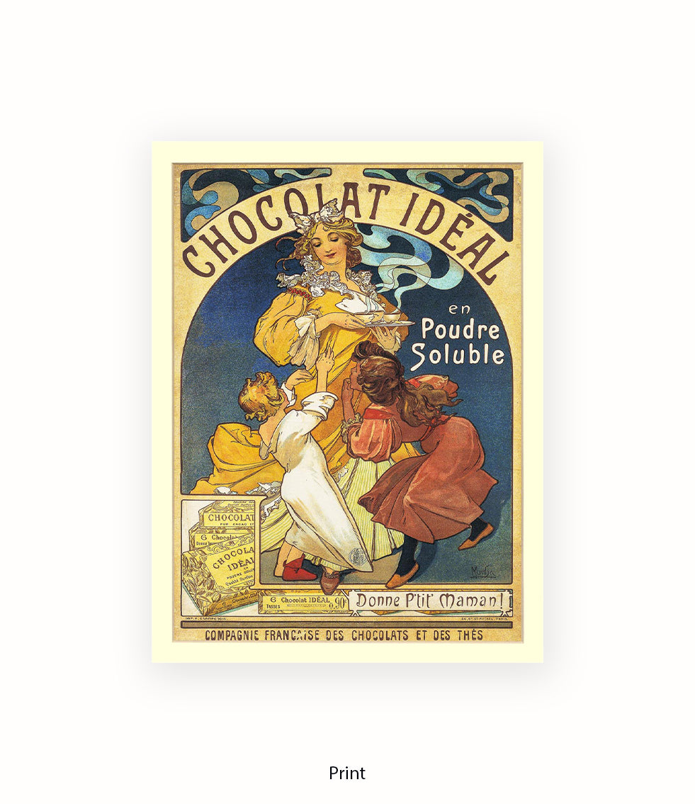 Chocolate Ideal Mucha Art Print