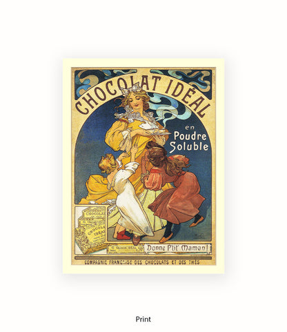 Chocolate Ideal Mucha Art Print