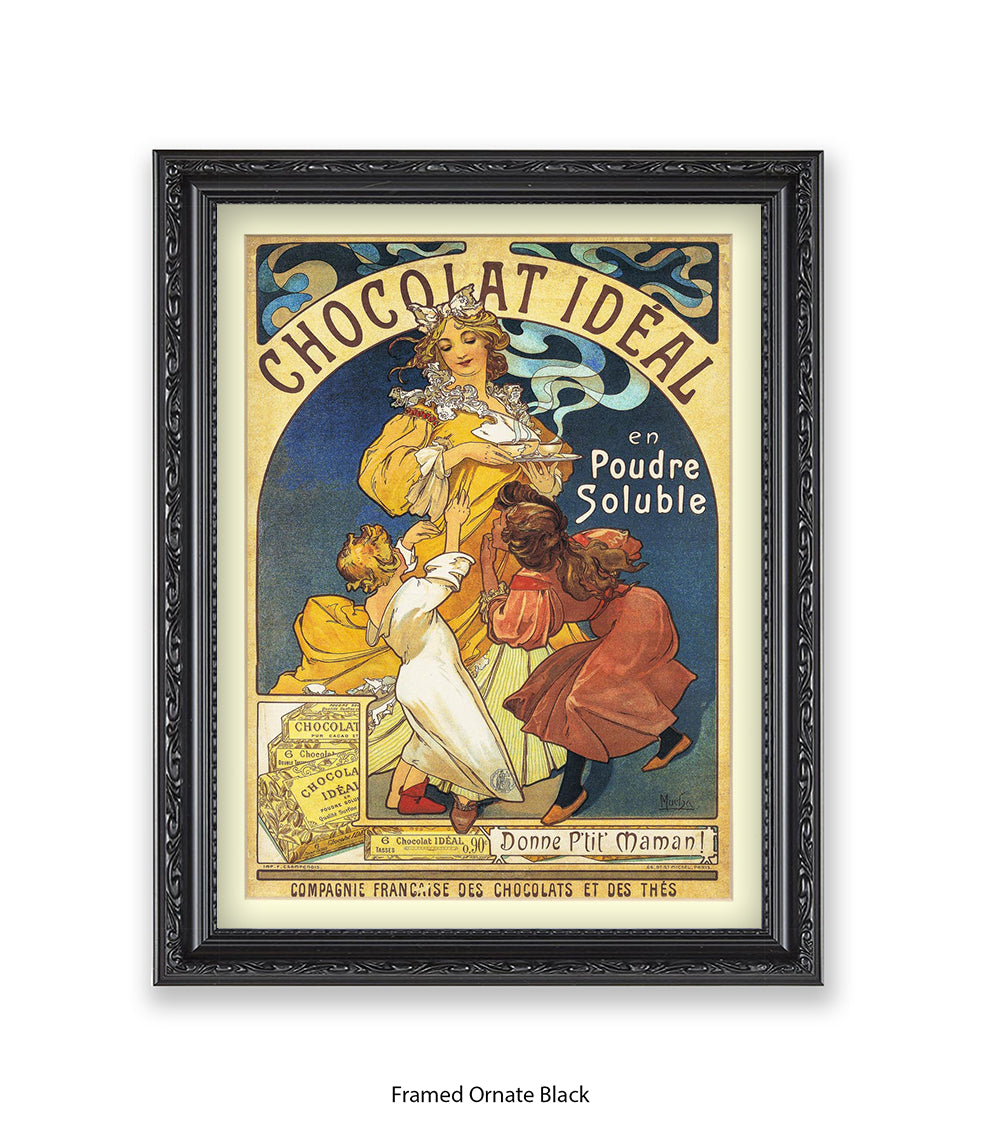 Chocolate Ideal Mucha Art Print