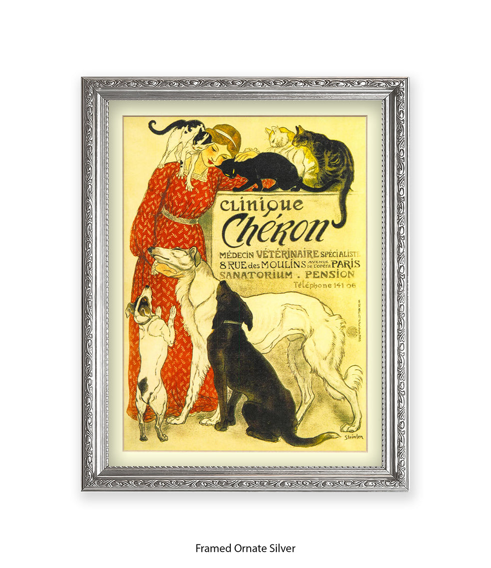 Clinique Cheron - Veterinaire Cat & Dogs - Steinlen Art Print