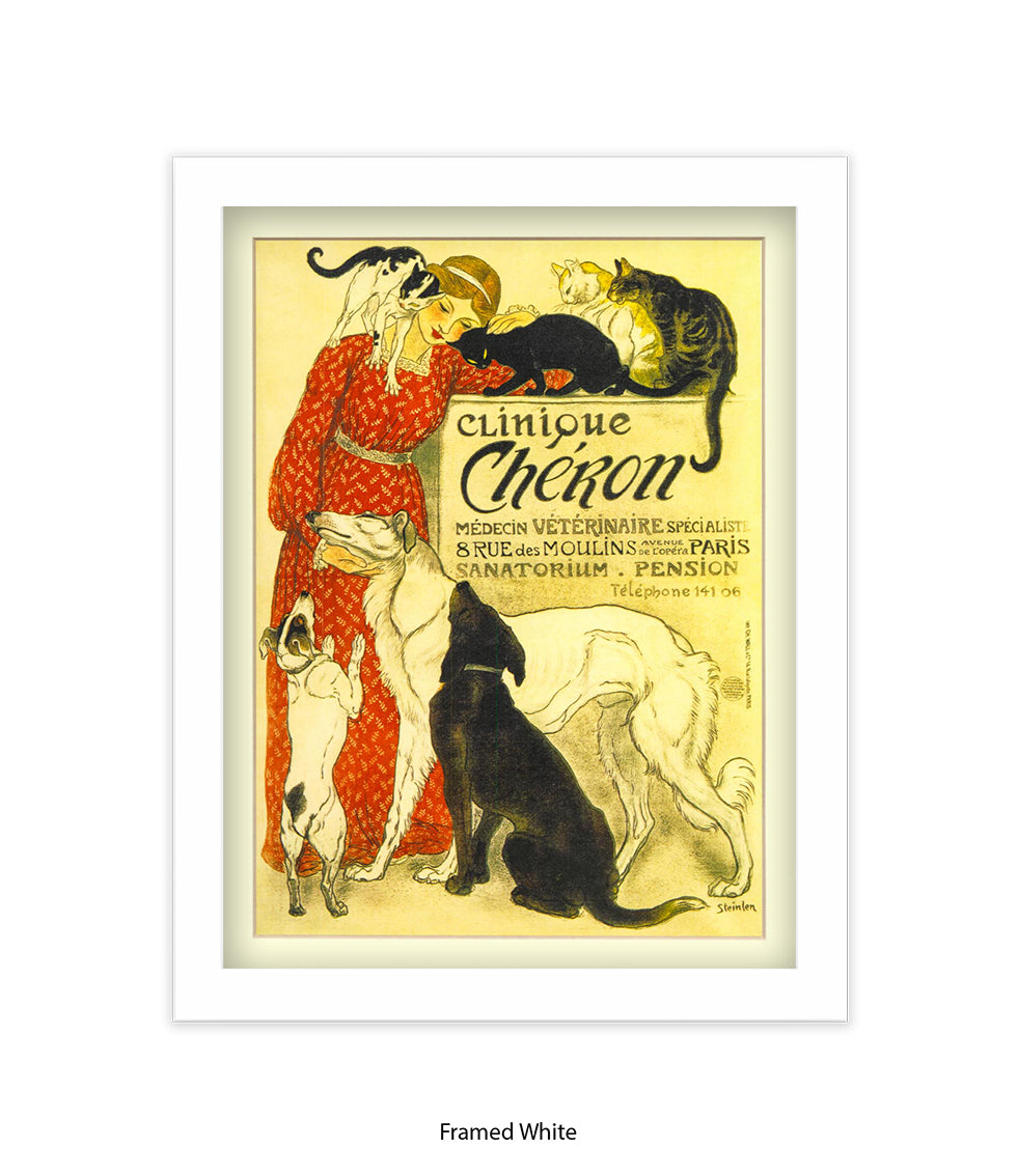 Clinique Cheron - Veterinaire Cat & Dogs - Steinlen Art Print