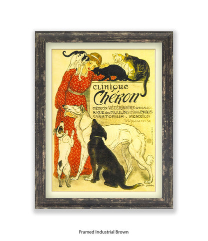 Clinique Cheron - Veterinaire Cat & Dogs - Steinlen Art Print