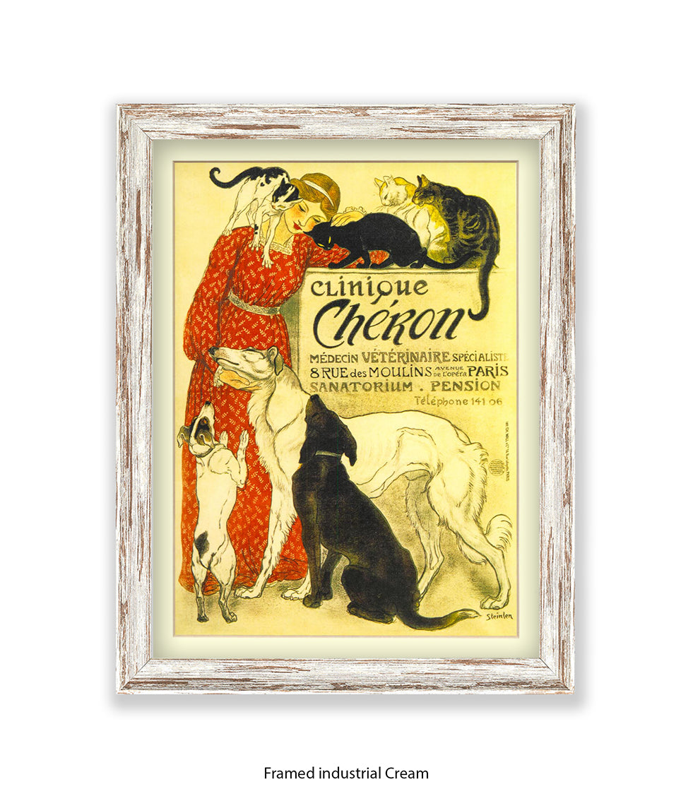 Clinique Cheron - Veterinaire Cat & Dogs - Steinlen Art Print