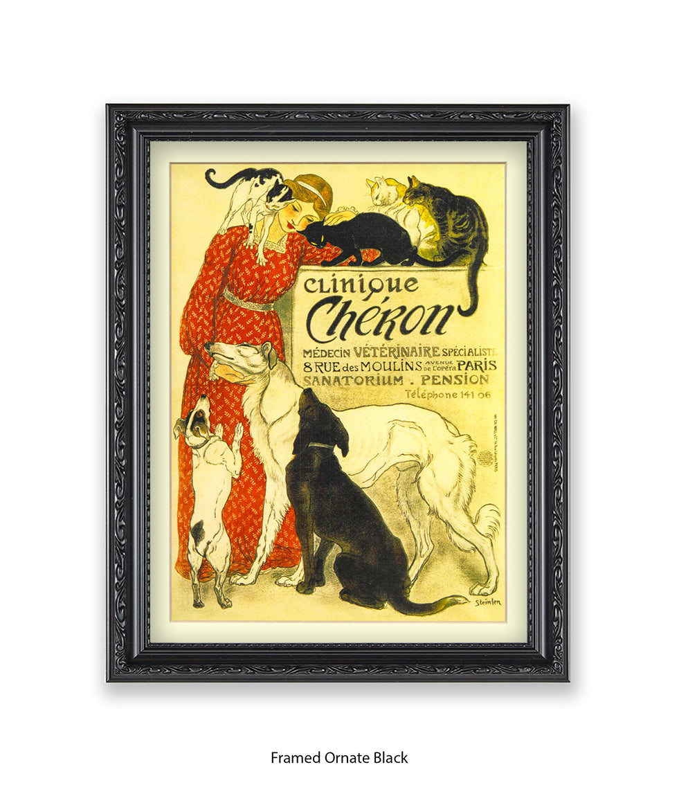 Clinique Cheron - Veterinaire Cat & Dogs - Steinlen Art Print