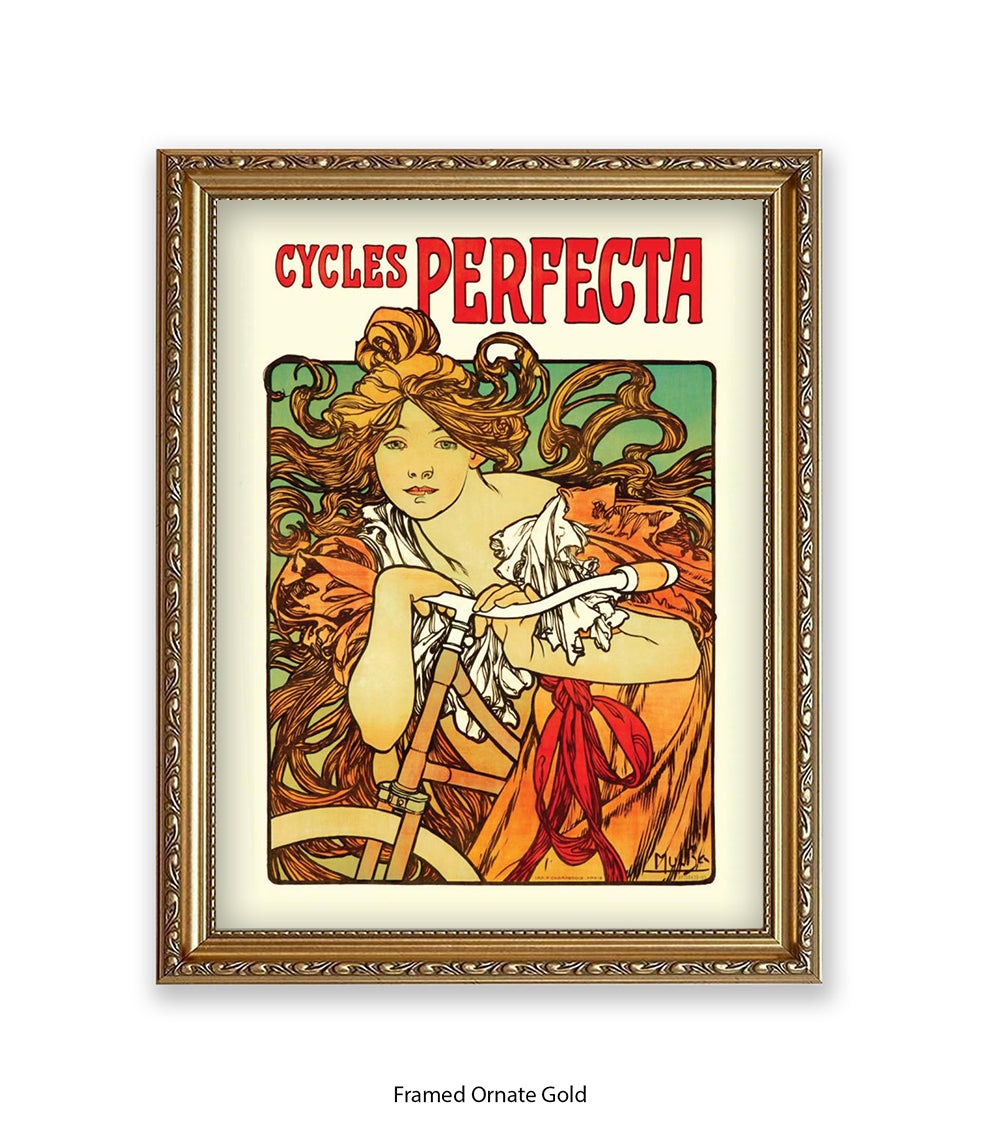 Cycles Perfecta Mucha Art Print