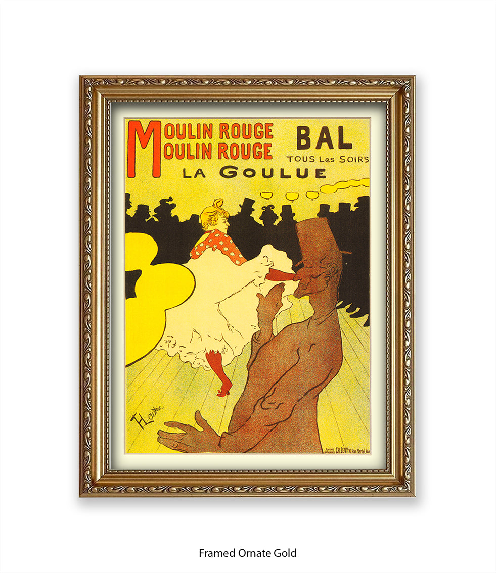 Moulin Rouge Bal - La Goulue - Lautrec Art Print