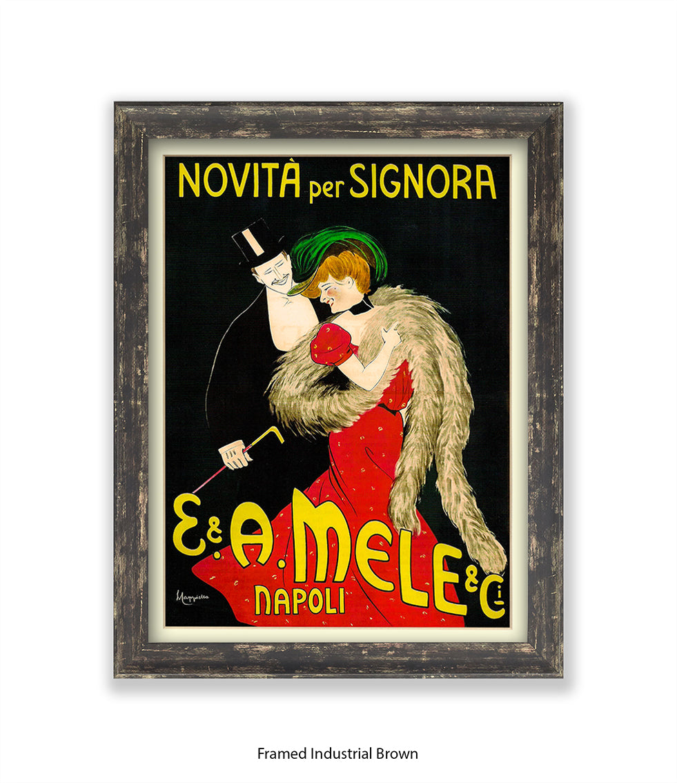 Novita Per Signora - Couple - Napoli - Cappiello Art Print