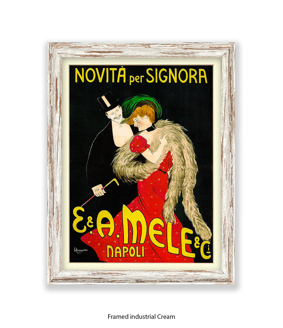 Novita Per Signora - Couple - Napoli - Cappiello Art Print