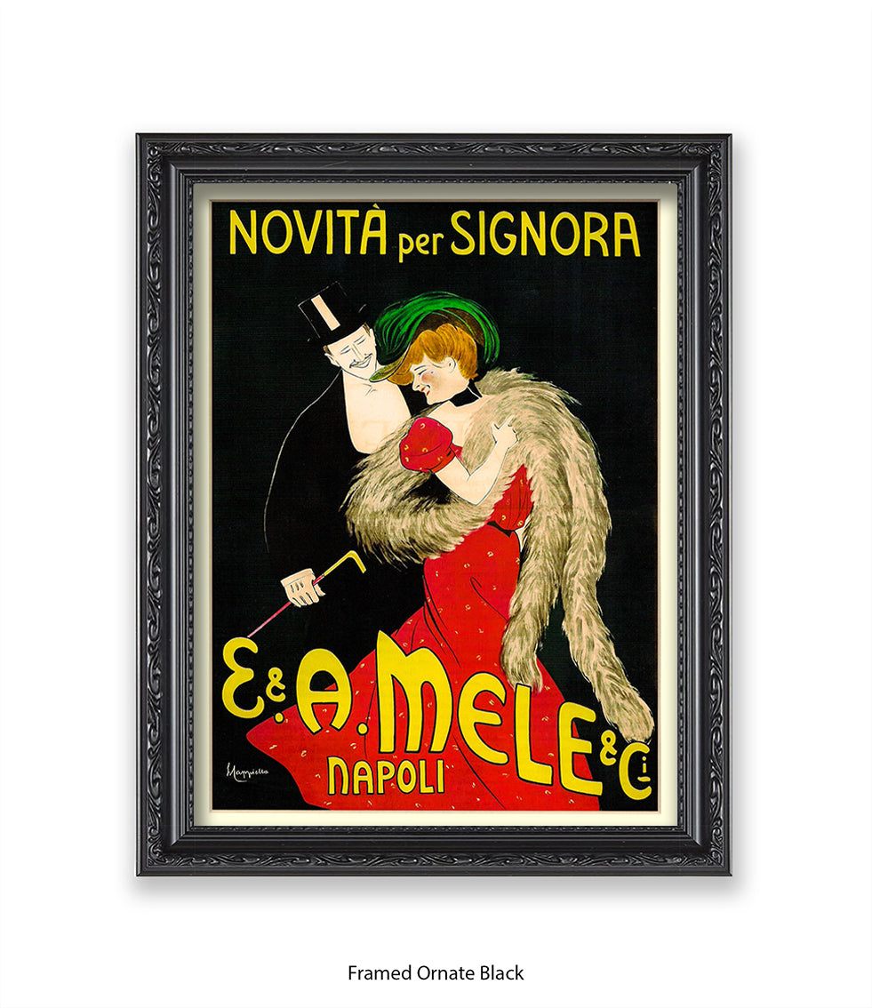 Novita Per Signora - Couple - Napoli - Cappiello Art Print