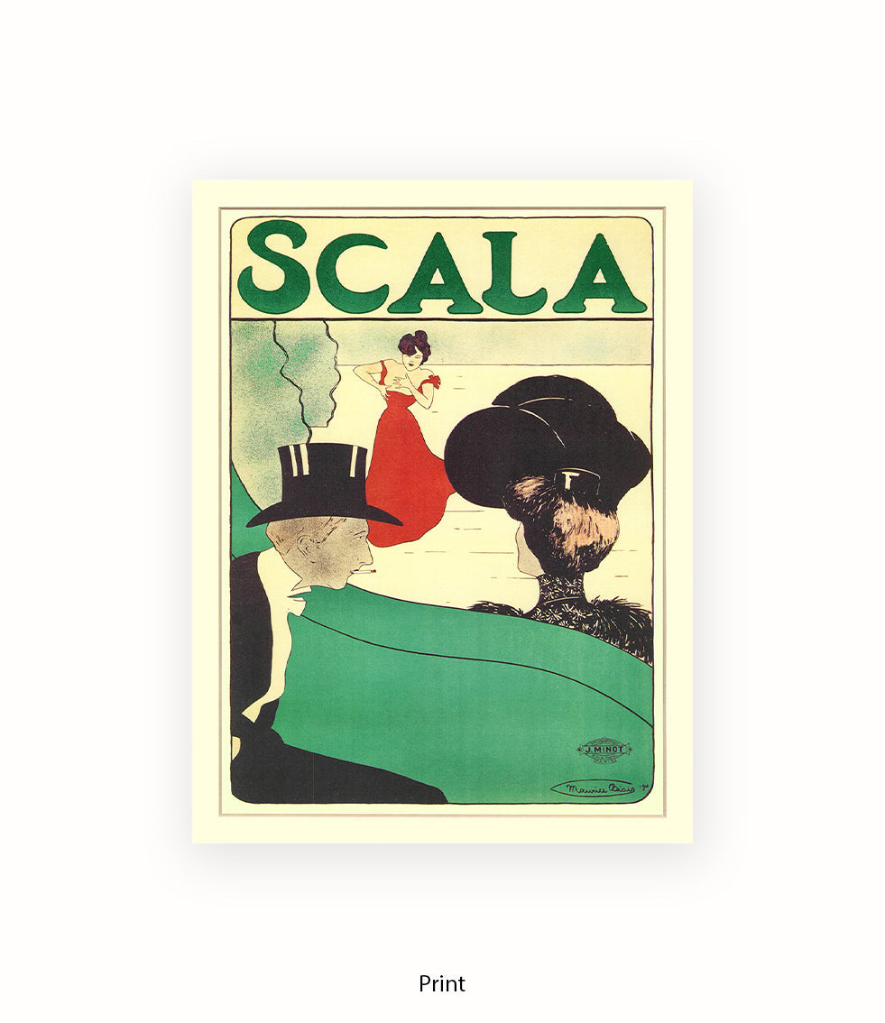 Scala - Opera -  Red Dress - Couple - Top Hat Art Print