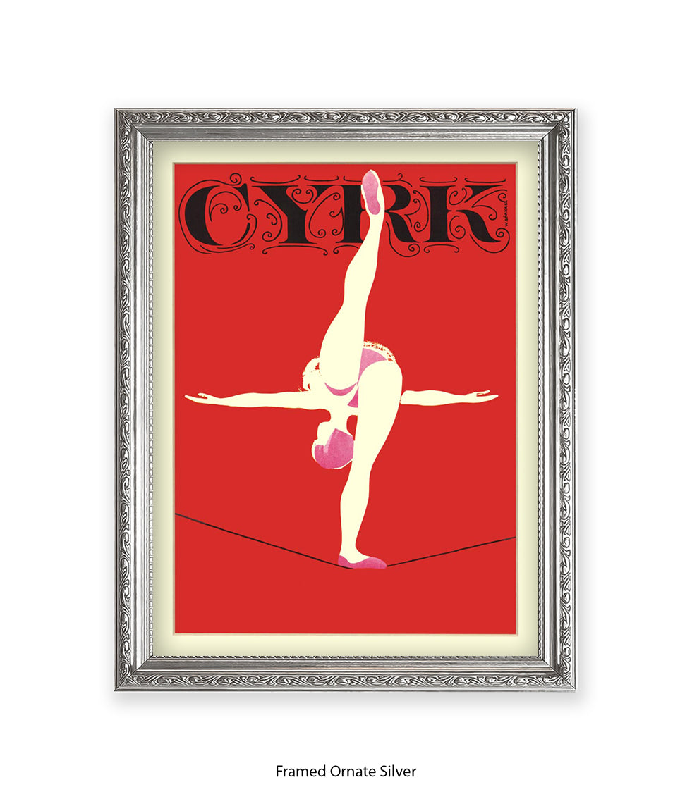 Tightrope CYRK Red Art Print