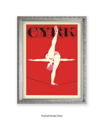 Tightrope CYRK Red Art Print