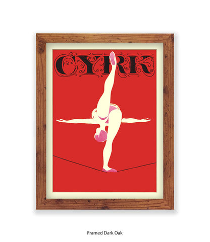 Tightrope CYRK Red Art Print