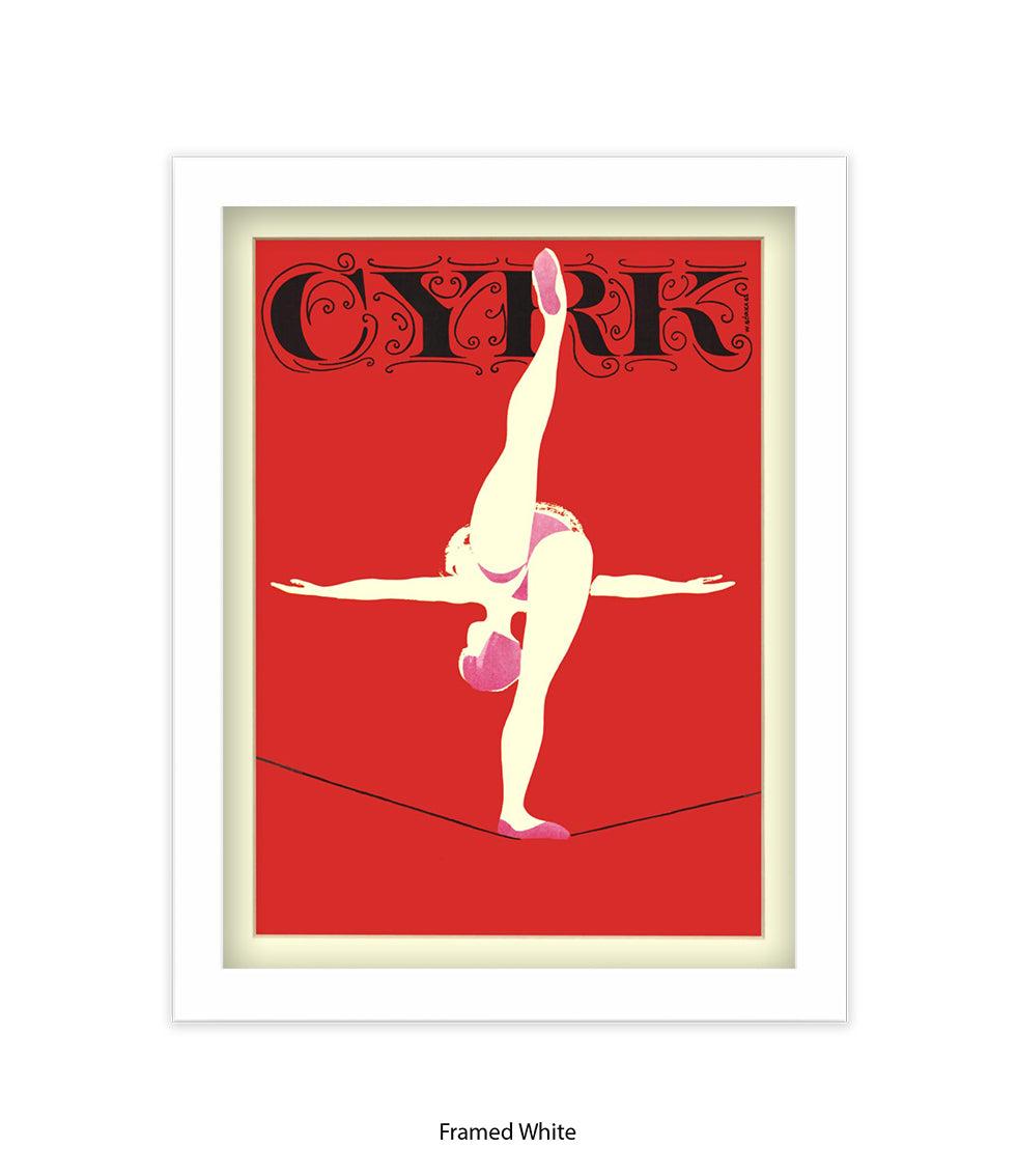 Tightrope CYRK Red Art Print