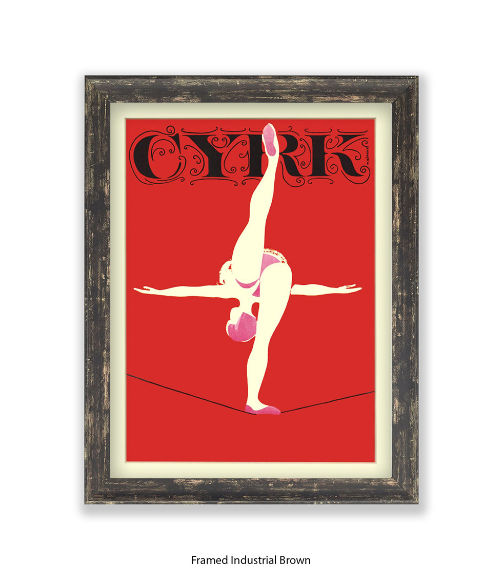 Tightrope CYRK Red Art Print