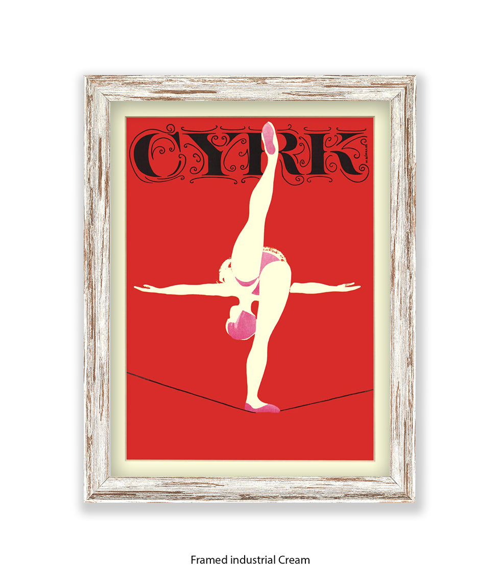 Tightrope CYRK Red Art Print