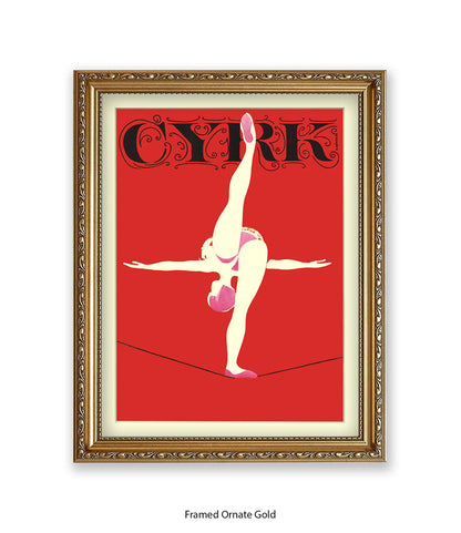 Tightrope CYRK Red Art Print