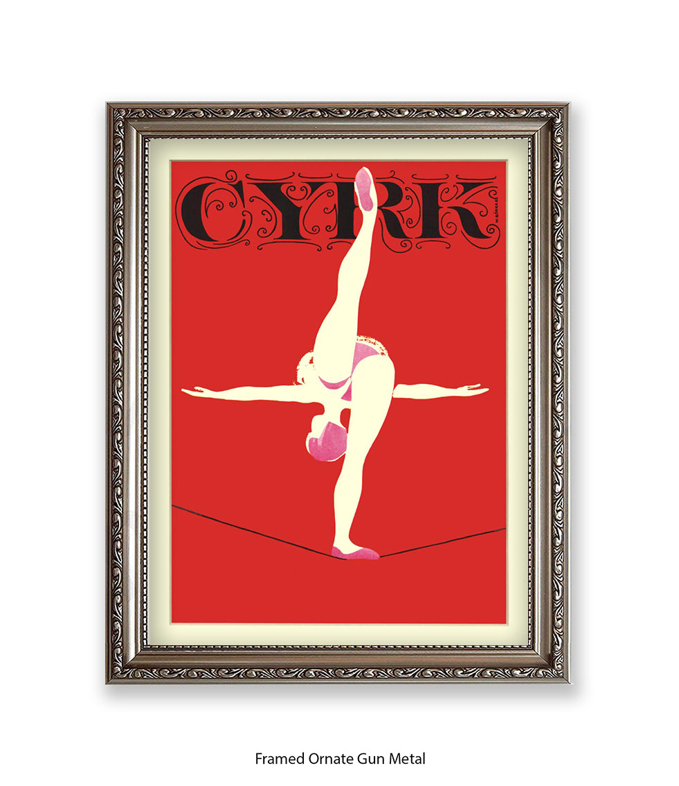 Tightrope CYRK Red Art Print