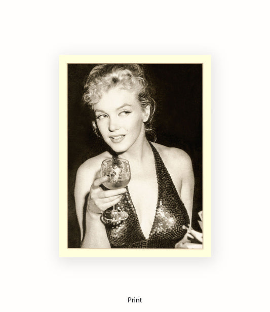 Marilyn Holding Glass Art Print