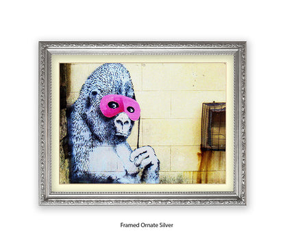 Ape Mask Banksy Art Print