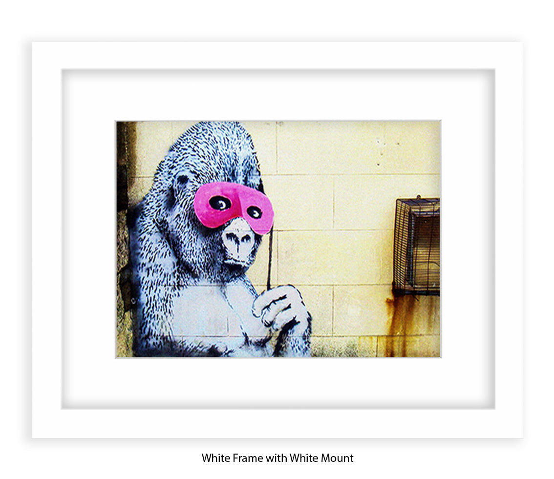 Ape Mask Banksy Art Print